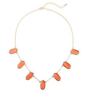Goldtone Coral Geometric Necklace